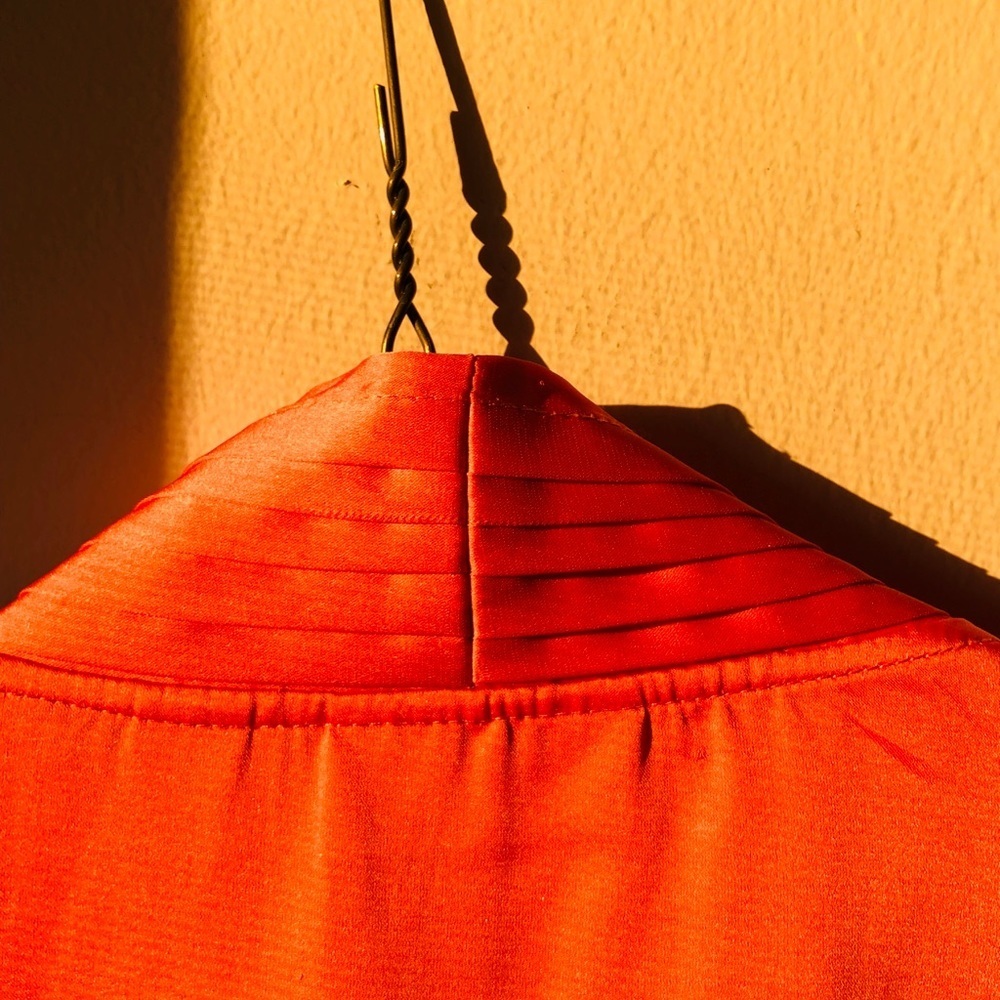 Orange Front Bow Festive Blouse - Picture 9 of 11